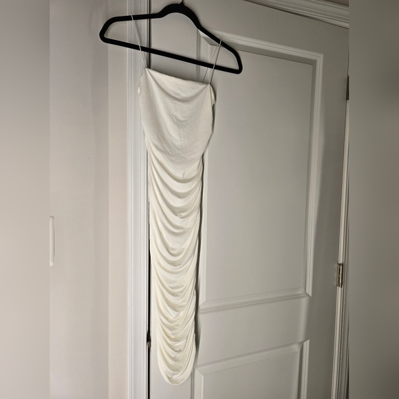 Windsor White Ruched midi dress XS - Picture 3 of 5